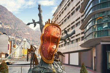 Andorra la Vella Salvador Dali Noblesse du Temps sculpture in Pyrenees clipart