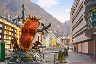Andorra la Vella Salvador Dali Noblesse du Temps sculpture in Pyrenees clipart