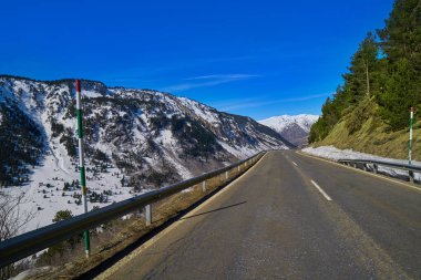 Baqueira village in Lerida Catalonia ski spot resort in Aran Valley of Pyrenees Spain clipart