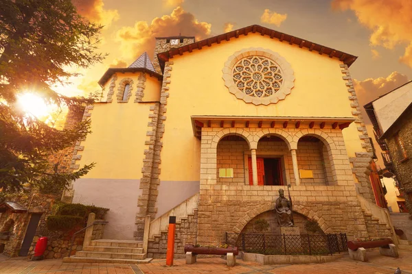 Sant Esteve Kirche Andorra Vella Bei Pyrenäen — Stockfoto