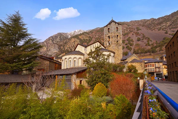 Kościół Sant Esteve Andorra Vella Pireneje — Zdjęcie stockowe