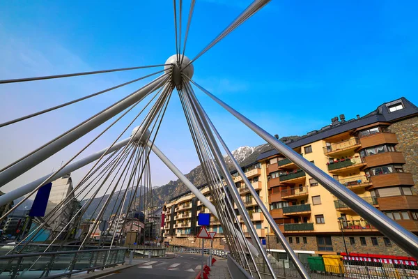 Bir Andorra Vella Paris Köprü Pyrenees Valira Nehri Üzerinde — Stok fotoğraf