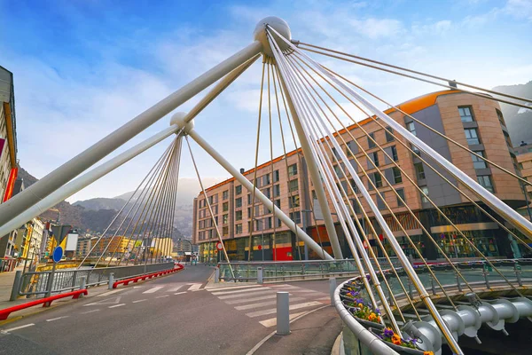 Andorra Vella Párizsi Híd Valira Folyó Pireneusokban — Stock Fotó