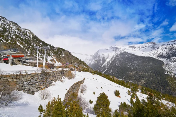 Station Ski Arinsal Andorre Journée Ensoleillée Des Pyrénées — Photo