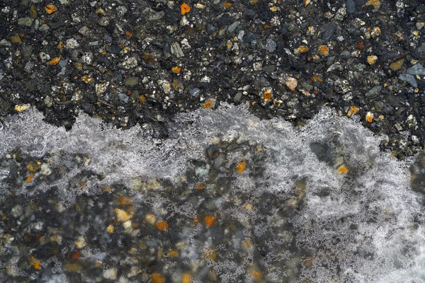 Iced Asphalt Road Pavement Detail Winter — Stock Photo, Image