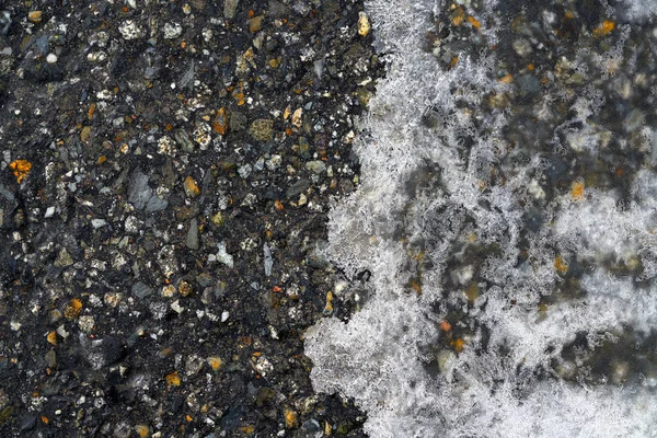 Iced Asphalt Road Pavement Detail Winter — Stock Photo, Image