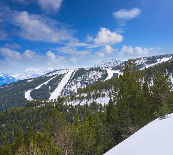 Pal Station Ski Andorre Pyrénées Montagnes Par Une Journée Ensoleillée — Photo