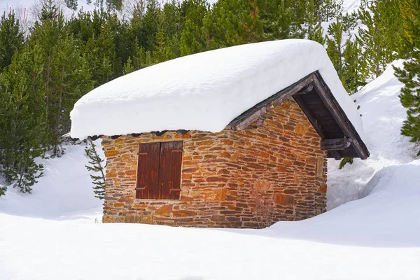 Pal Casa Neve Andorra Pirenéus Dia Ensolarado — Fotografia de Stock