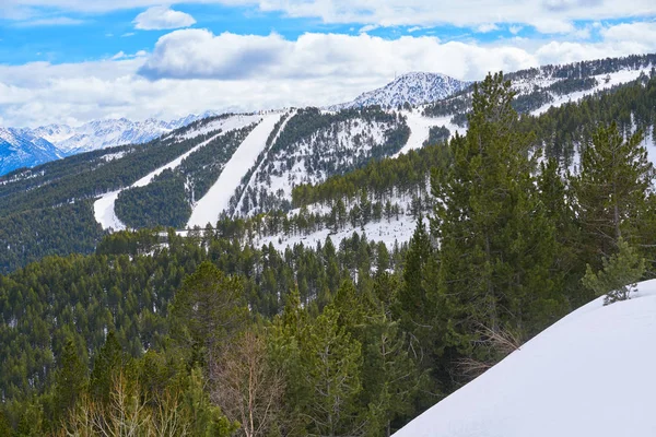 Pal Estación Esquí Andorra Pirineos Montañas Día Soleado — Foto de Stock