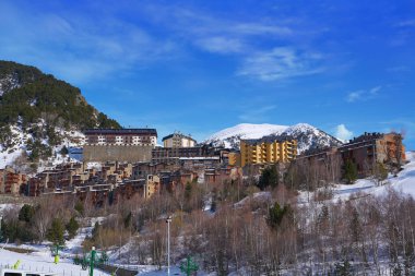 Andorra Soldeu kayak köy Grandvalira sektöründe Pyreenees