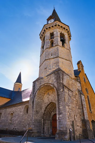 Chiesa Vielha Viella Sant Miqueu Lerida Catalogna Spagna Valle Dell — Foto Stock