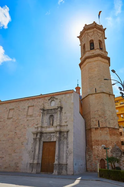 Salavador Kościoła Dzwonnicy Templat Burriana Castellon Również Borriana — Zdjęcie stockowe