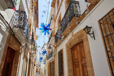 Javea de Xabia eski kasaba beyaz cephe Akdeniz Alicante, İspanya