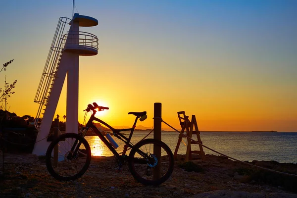 Denia Praia Las Rotas Com Bicicleta — Fotografia de Stock