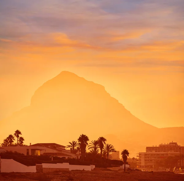 Javea Ook Xabia Sunset Beach Montgo Berg Alicante Spanje — Stockfoto