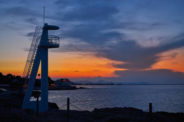 地中海スペインのアリカンテでラス Rotas からデニア日没スカイライン — ストック写真