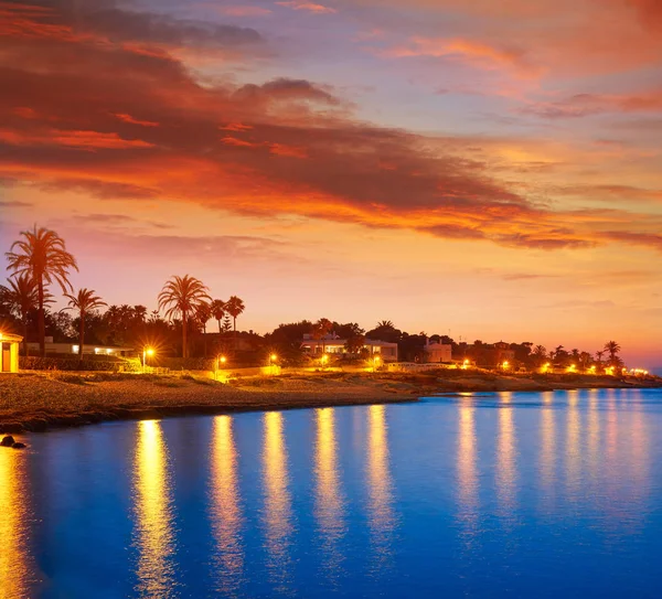 Denia Sunset Skyline Las Rotas Alicante Mediterranean Spain — Stock Photo, Image