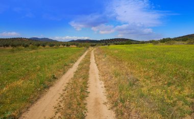 Castile La Mancha track in Cuenca by Saint James Way of Levante Spain clipart