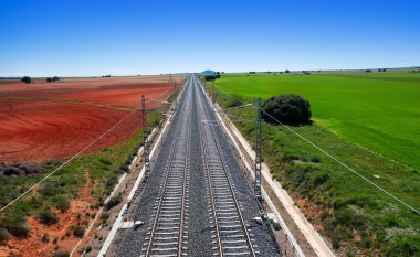 Railway in Albacete province by Camino de Santiago of Levante Saint James Way clipart