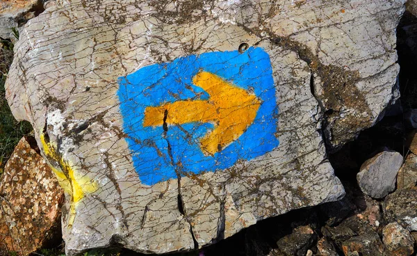 Saint James yolu ok işareti Camino de Santiago, İspanya