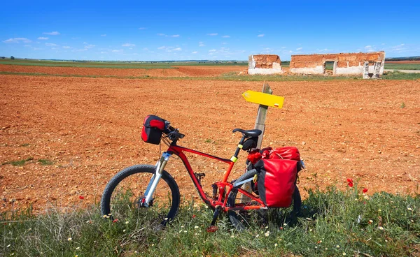 Camino Santiago Hacı Bisiklet Işareti Saint James Yolu Levante — Stok fotoğraf