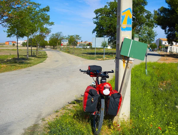 Toboso Don Quijote Cartello Stradale Bici Saint James Way Toledo — Foto Stock