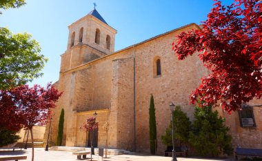 Las Pedroneras church in Cuenca at Castile La Mancha of Spain in Saint James Way of Levante clipart