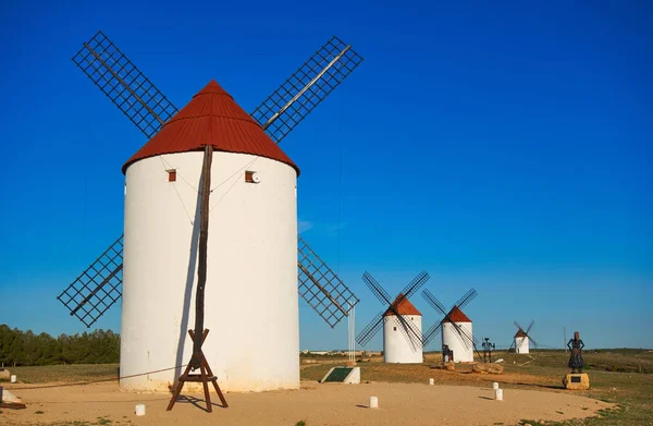 Mota Del Cuervo Windmühlen Cuenca Bei Castile Mancha Spanien — Stockfoto