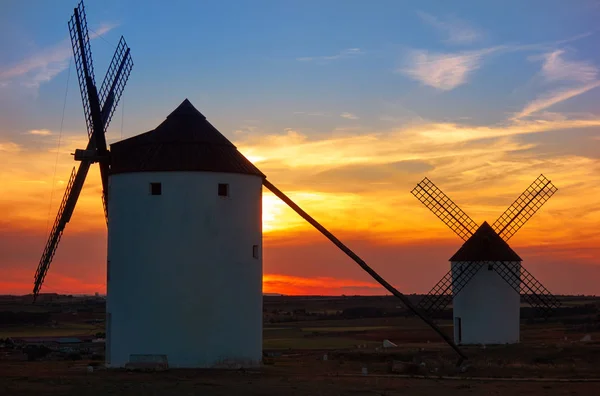 Mota Del Cuervo Kincir Angin Cuenca Castile Mancha Dari Spanyol — Stok Foto