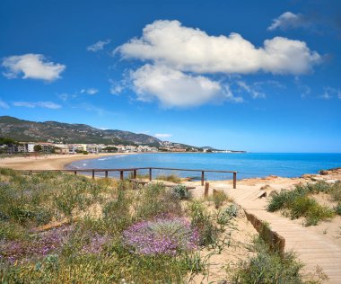 Playa beach Alcossebre içinde de Alcoceber Castellon, İspanya