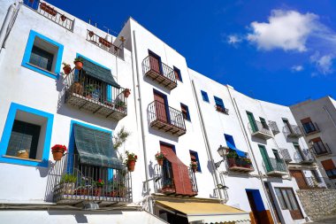 Castellon, İspanya Akdeniz şehir merkezinde Peniscola eski köy