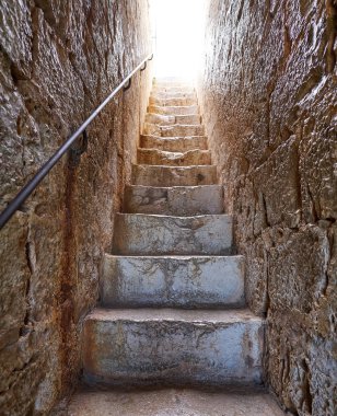 Taş merdiven Peniscola Castellon, İspanya