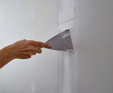 Lamine Alçıpan birleşim detay spatula ve el sıvama