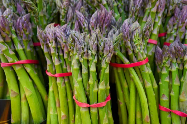 Asparagus Green Row Outdoor Market — Stock Photo, Image