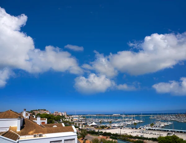 Denia Skyline Medanean Sea Marina Alicante Spain — стоковое фото