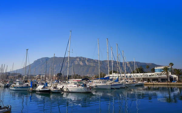 Denia Marina Alicante Španělsku Středozemní Montgo Mountain — Stock fotografie
