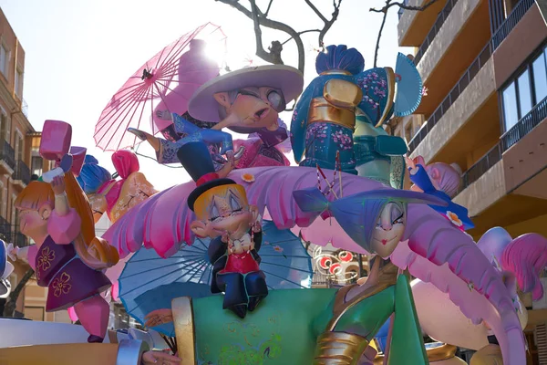 Las Fallas Fest Figuras Papel Marche Valencia España —  Fotos de Stock