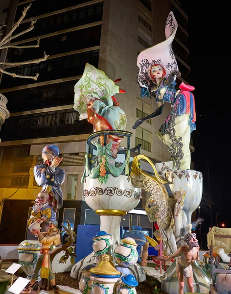 Las Fallas Fest Figures Papier Marche Valence Espagne — Photo