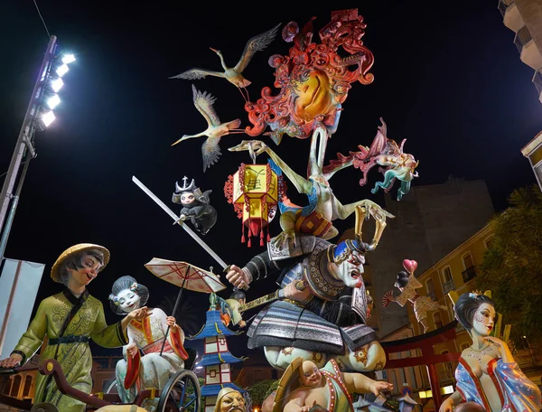 Las Fallas Fest Figuras Papel Marche Valencia España — Foto de Stock