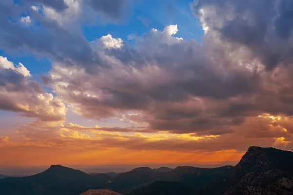 Garbi Peak Solnedgång Vid Calderona Sierra Valencia Spanien — Stockfoto