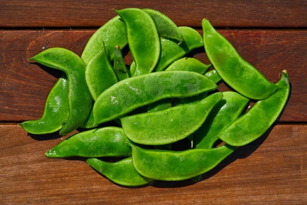 Garrofon Mediterranean Beans Phaseolus Lunatus Fresh Wood — Stock Photo, Image
