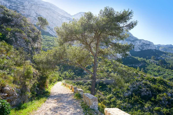 Denia Byn Flygfoto Från Camino Colonia Spåra Alicante Spanien — Stockfoto