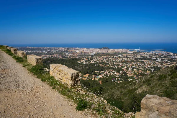Denia Köyü Havadan Görünümden Camino Colonia Izlemek Alicante Spanya — Stok fotoğraf