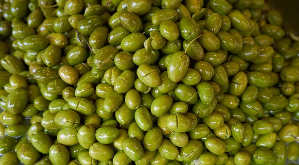 Oliven Einem Outdoor Markt Gurken — Stockfoto