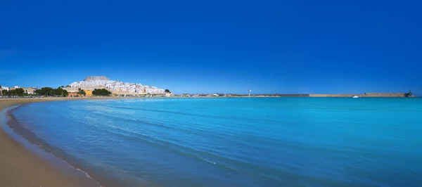 Peniscola Skyline Und Burgstrand Castellon Von Spanien — Stockfoto