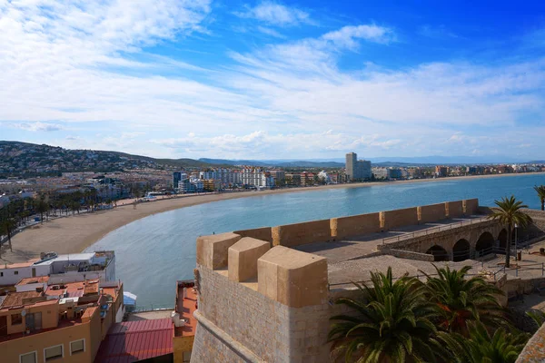 Peniscola Luftstranddorf Castellon Des Mediterranen Spanien — Stockfoto