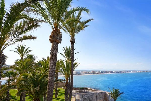 Peniscola Aerial Beach Village Castellon Mediterranean Spain — Stock Photo, Image