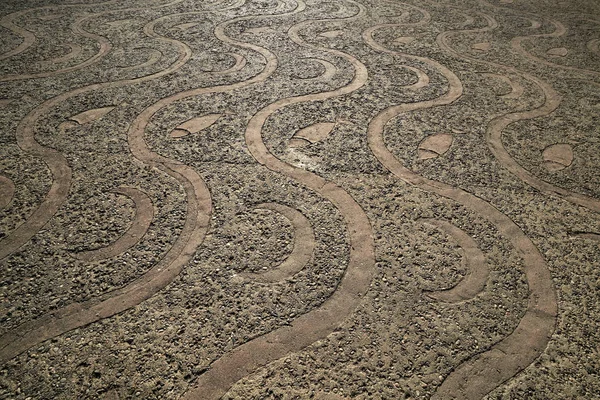 Peniscola Detail Des Mosaiks Von Bodenrollsteinen Castellon Spanien — Stockfoto