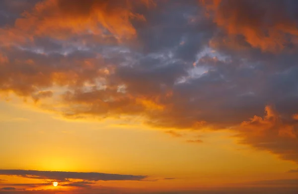 Захід Сонця Небесні Хмари Помаранчеві Сині Кольори — стокове фото