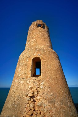 Torre del Gerro Kulesi Denia ve Akdeniz, İspanya